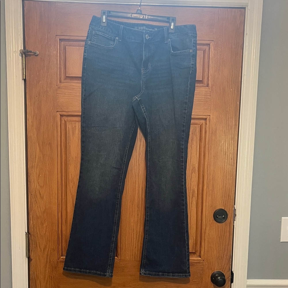 Maurices Dark Blue Wide-Leg Flare Jeans